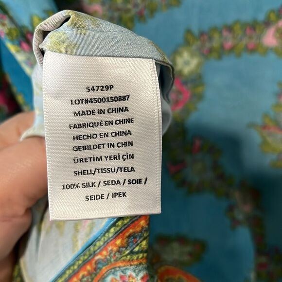 MARCHESA VOYAGE 100% Silk Paisley Print Shift Dress, Size 10 - Picture 10 of 11